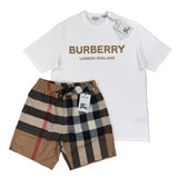 Burberry Men’s White T-shirt & Shorts Set