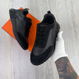 Hermes Men’s All Black Suede Bouncing Sneakers - 42.5 Fit Uk 8.5)