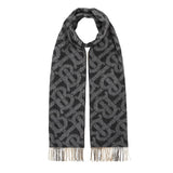 Burberry Reversible Check And Monogram Cashmere Scarf