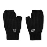 Miu Miu Logo Wool And Cashmere Gloves