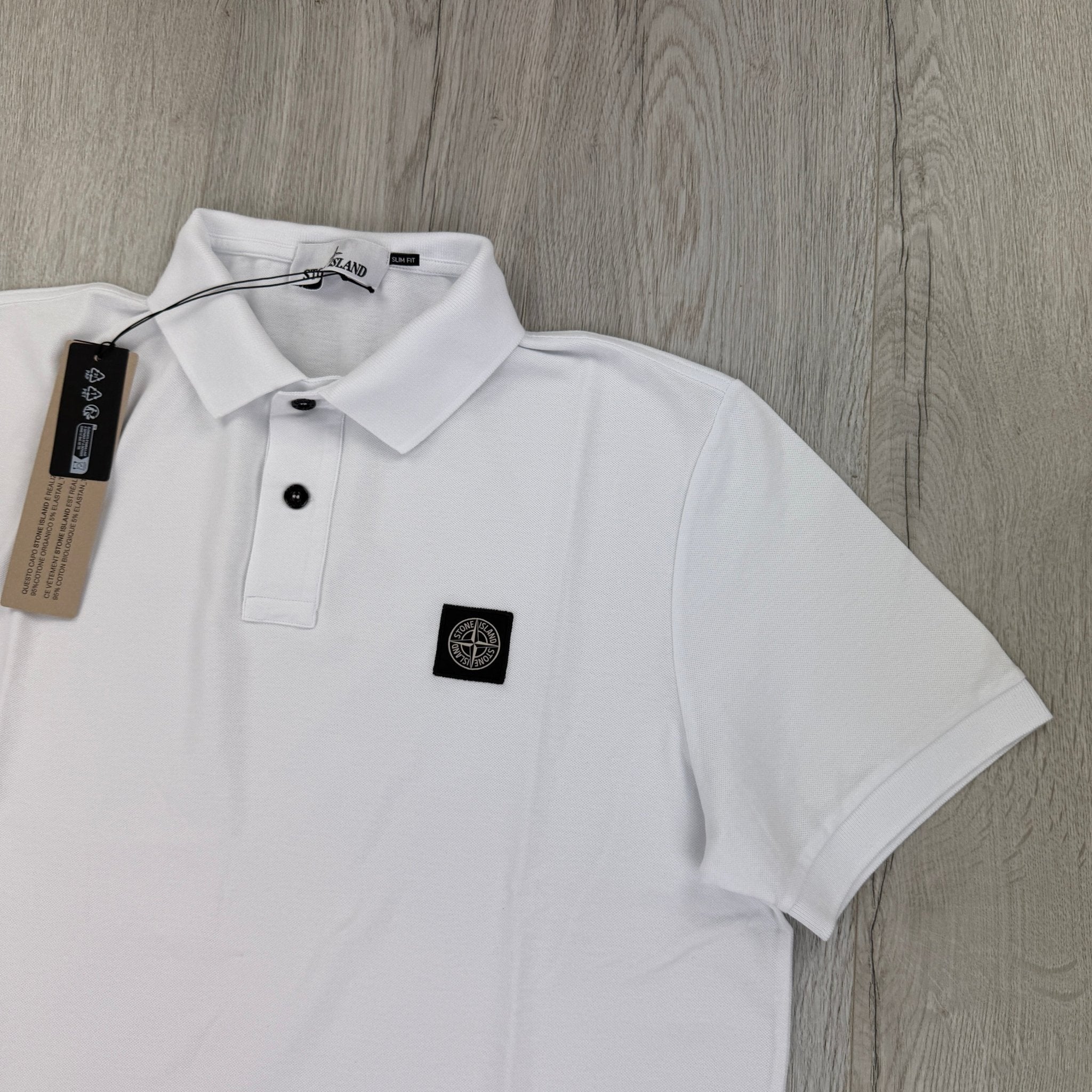 Stone Island Men’s White Short-sleeve Polo - Large - Morely TrendsStone Island Type here:)