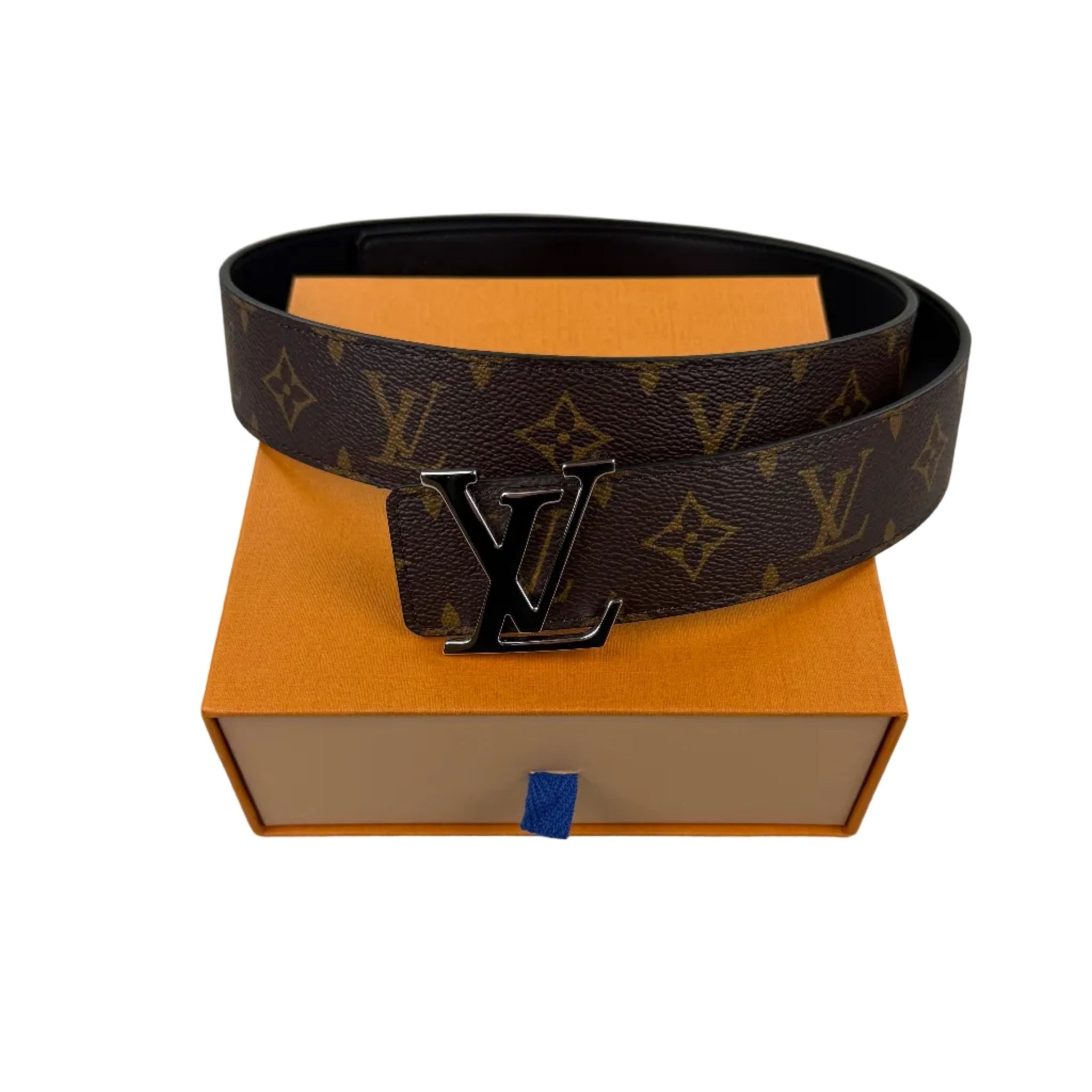 Louis Vuitton Men’s Reversible Brown Monogram / Black 40MM Silver Belt - Morely TrendsLouis Vuitton Type here:)