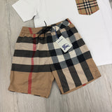 Burberry Men’s White T-shirt & Shorts Set