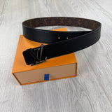 Louis Vuitton Men’s Reversible Brown Monogram / Black 40MM Silver Belt