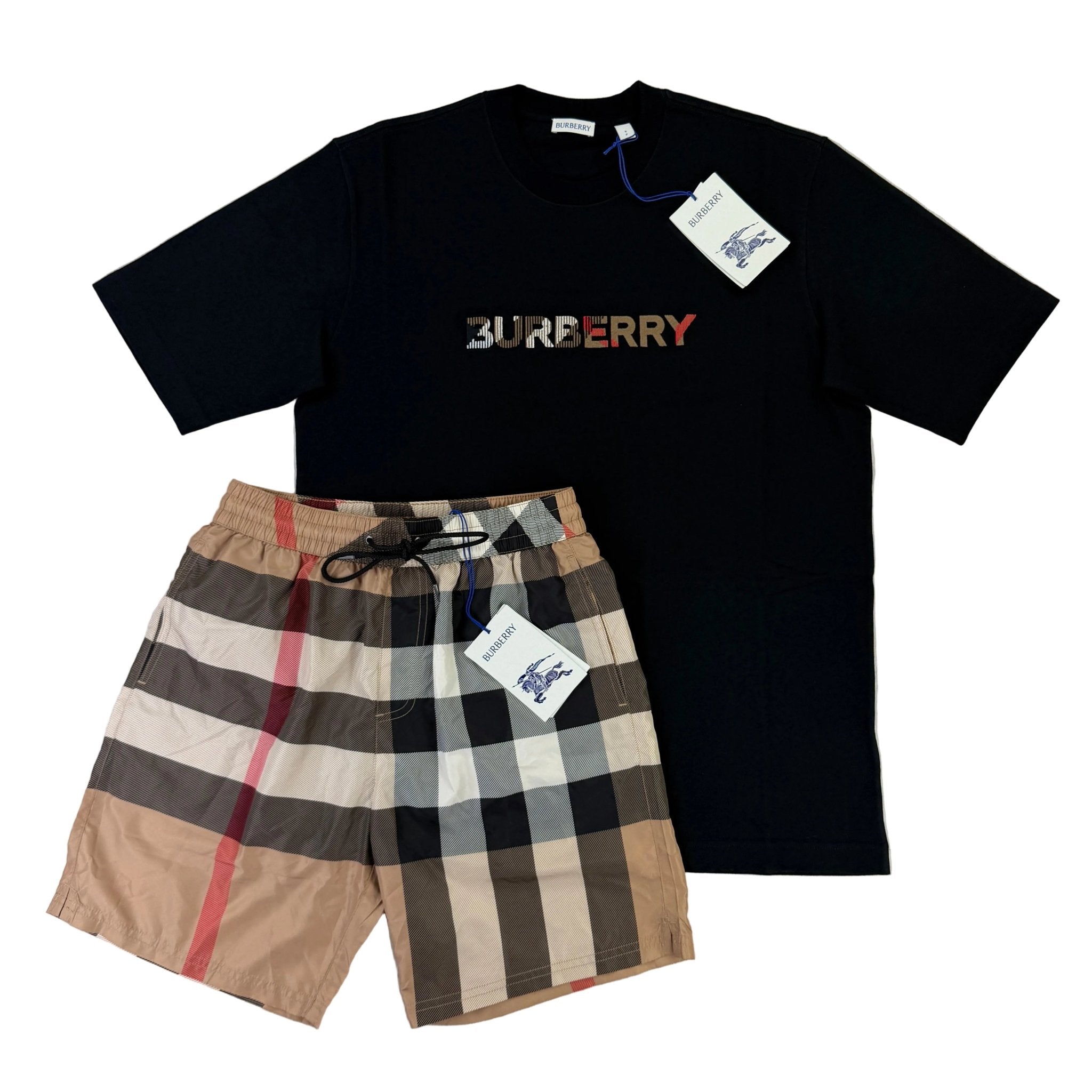 Burberry Men’s Black T-shirt & Shorts Set - Morely TrendsBurberry Type here:)