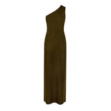 Saint Laurent One-Shoulder Silk Dress