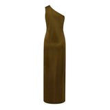 Saint Laurent One-Shoulder Silk Dress