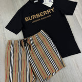 Burberry Men’s Black T-shirt & Shorts Set