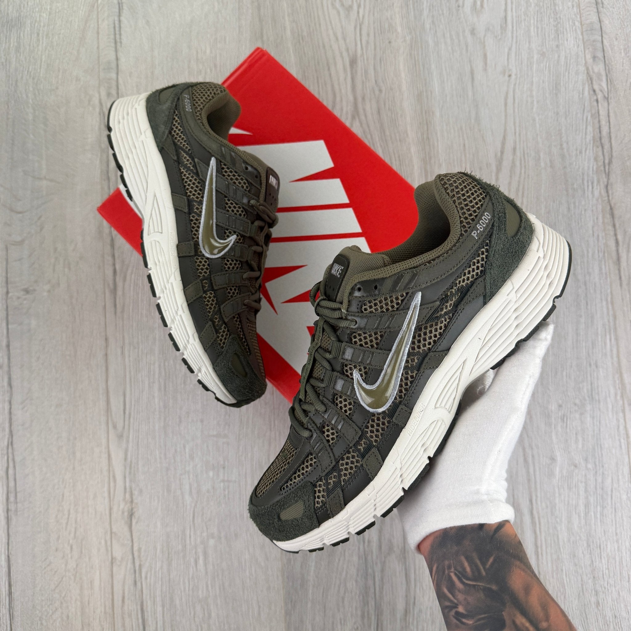 Nike P-6000 Men’s Khaki Green Trainers - Morely TrendsNike Type here:)
