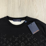Louis Vuitton Men’s Black & White Monogram Jacquard Crewneck Jumper - Medium