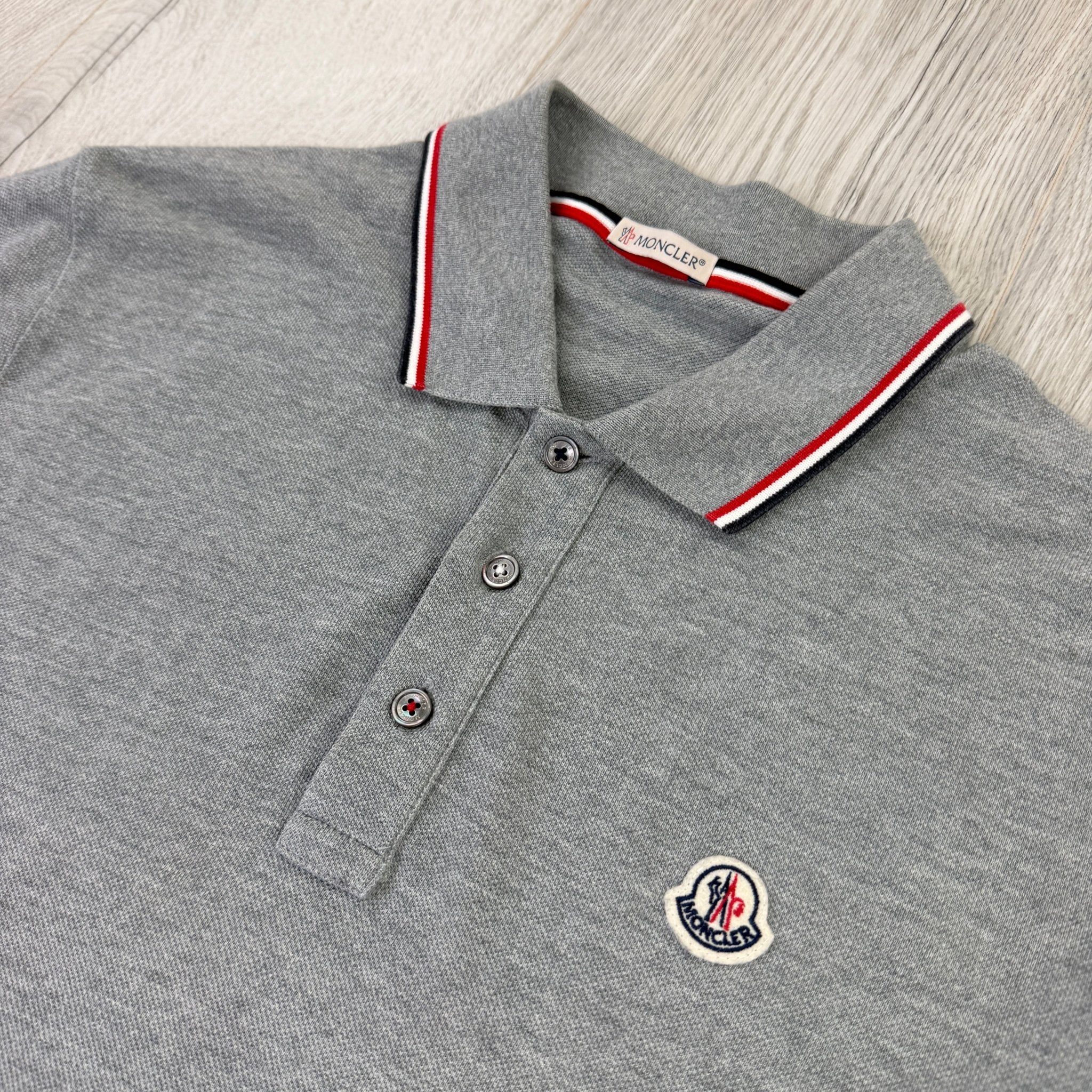 Moncler Men’s Grey Polo Shirt - Large Slim - Morely TrendsMoncler Type here:)