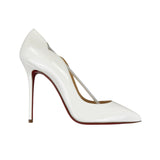 Christian Louboutin Women’s White Kate 120 Patent Leather Pumps