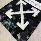 Off White Black Distressed Paint Splatter T-shirt