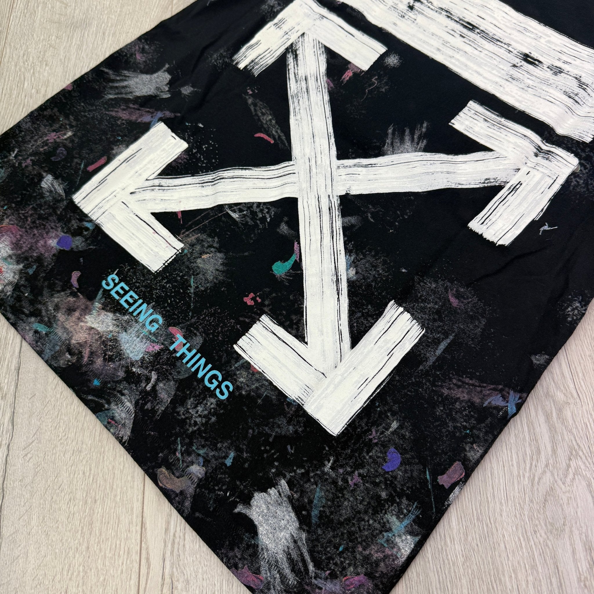 Off White Black Distressed Paint Splatter T-shirt - Morely TrendsOff white Type here:)