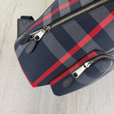 Burberry Men’s Navy Check Print Backpack