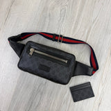 Gucci Men’s GG Black Belt Bag & Card Holder Set