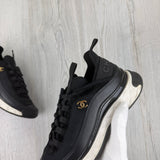 Chanel Men’s  Black CC Runners - Uk 7