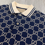 Gucci Men’s Navy GG Interlocking Polo Shirt