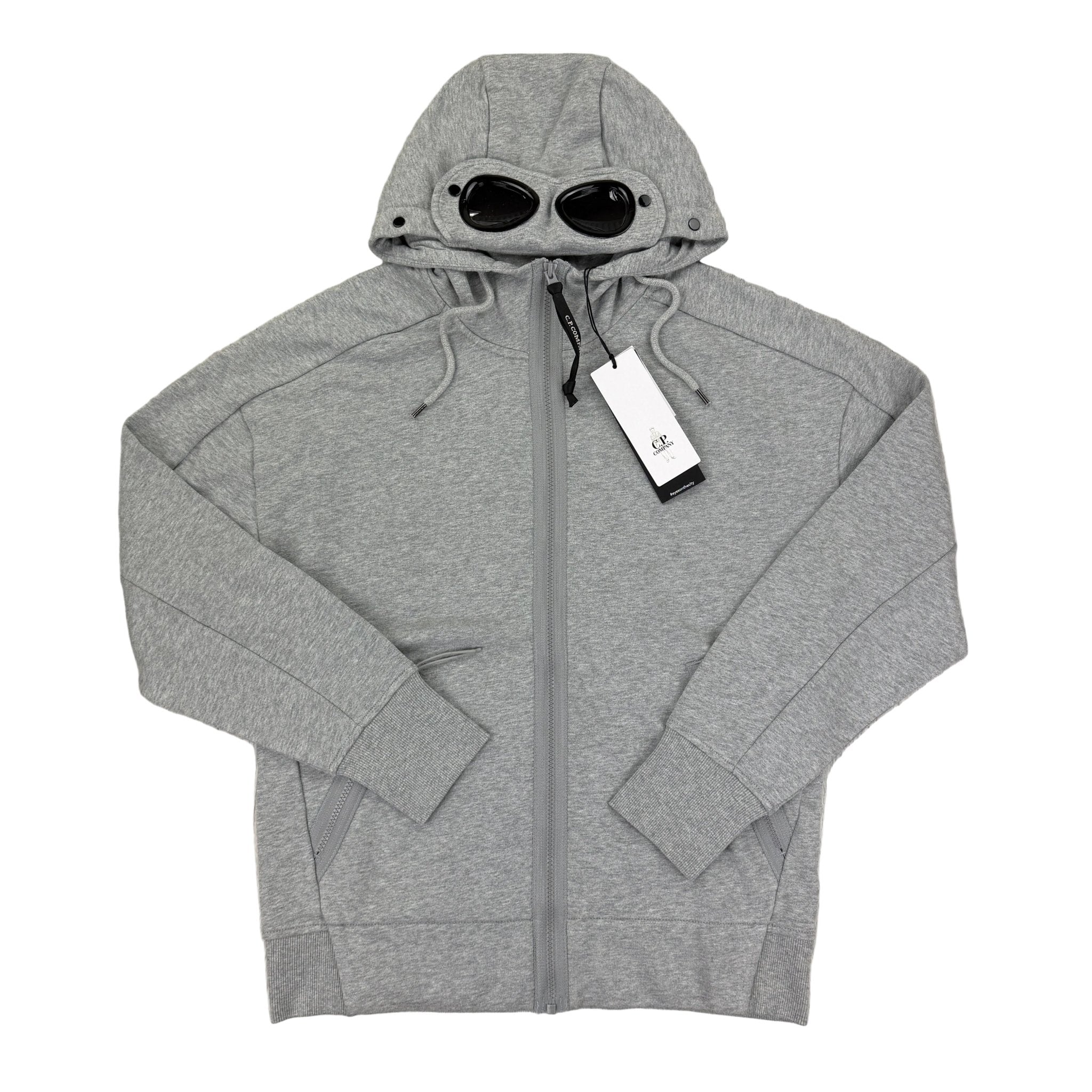 Cp Company Men’s Grey Full Zip-up Googled Hoodie - Morely TrendsCP Company Type here:)
