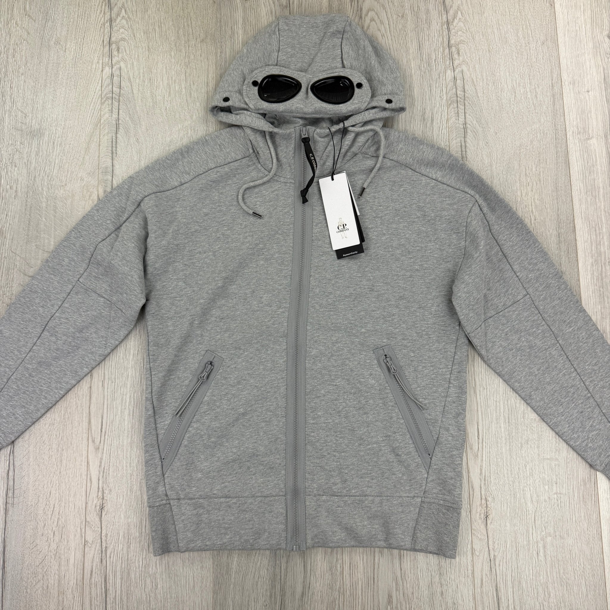 Cp Company Men’s Grey Full Zip-up Googled Hoodie - Morely TrendsCP Company Type here:)