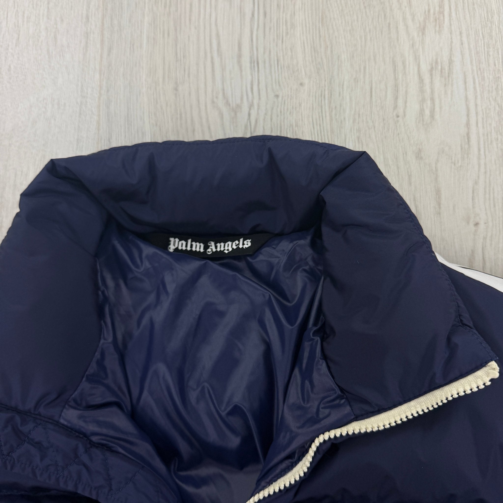 Palm Angels Men’s Navy Track Down Puffer Jacket - Small - Morely TrendsPalm Angels Type here:)