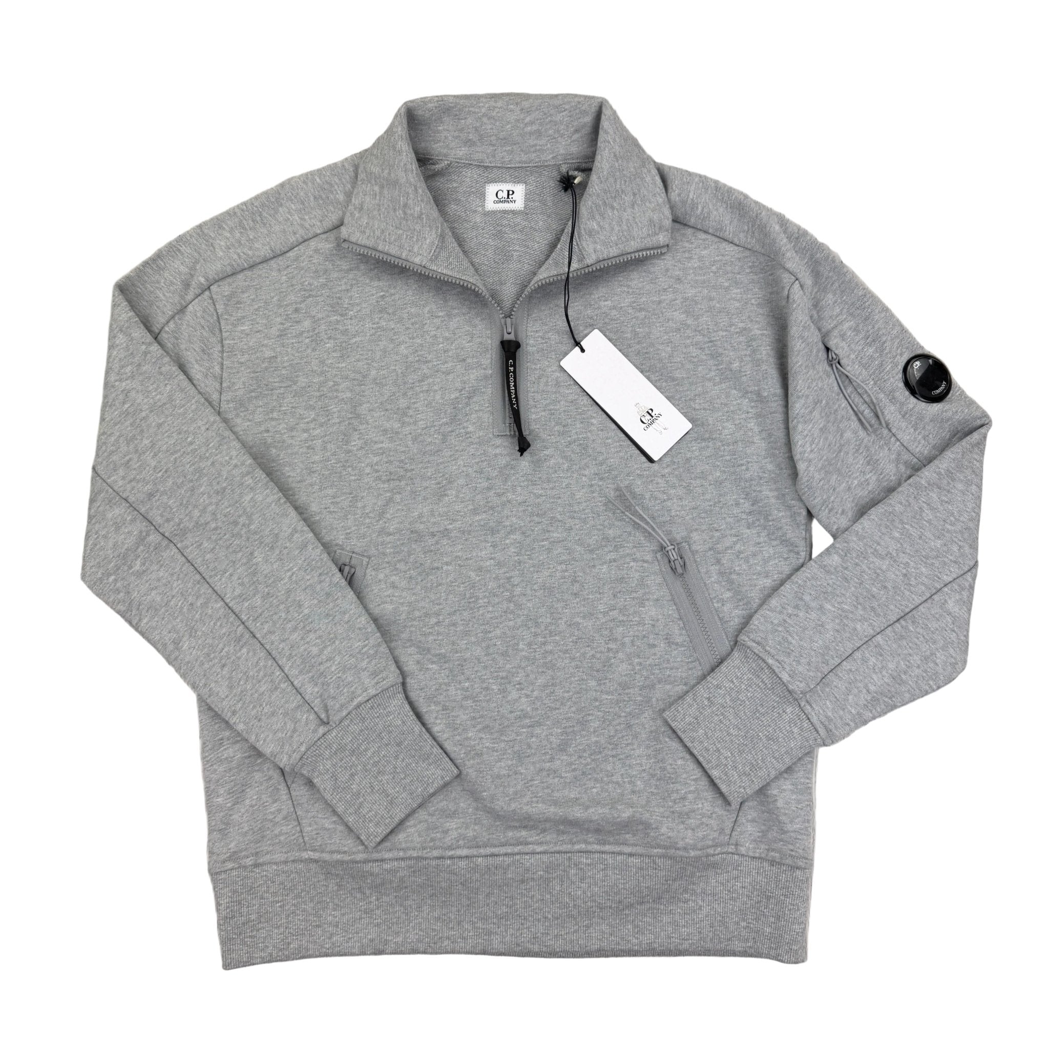 Cp Company Men’s Grey 1/4 Zip Sweatshirt - Morely TrendsCP Company Type here:)