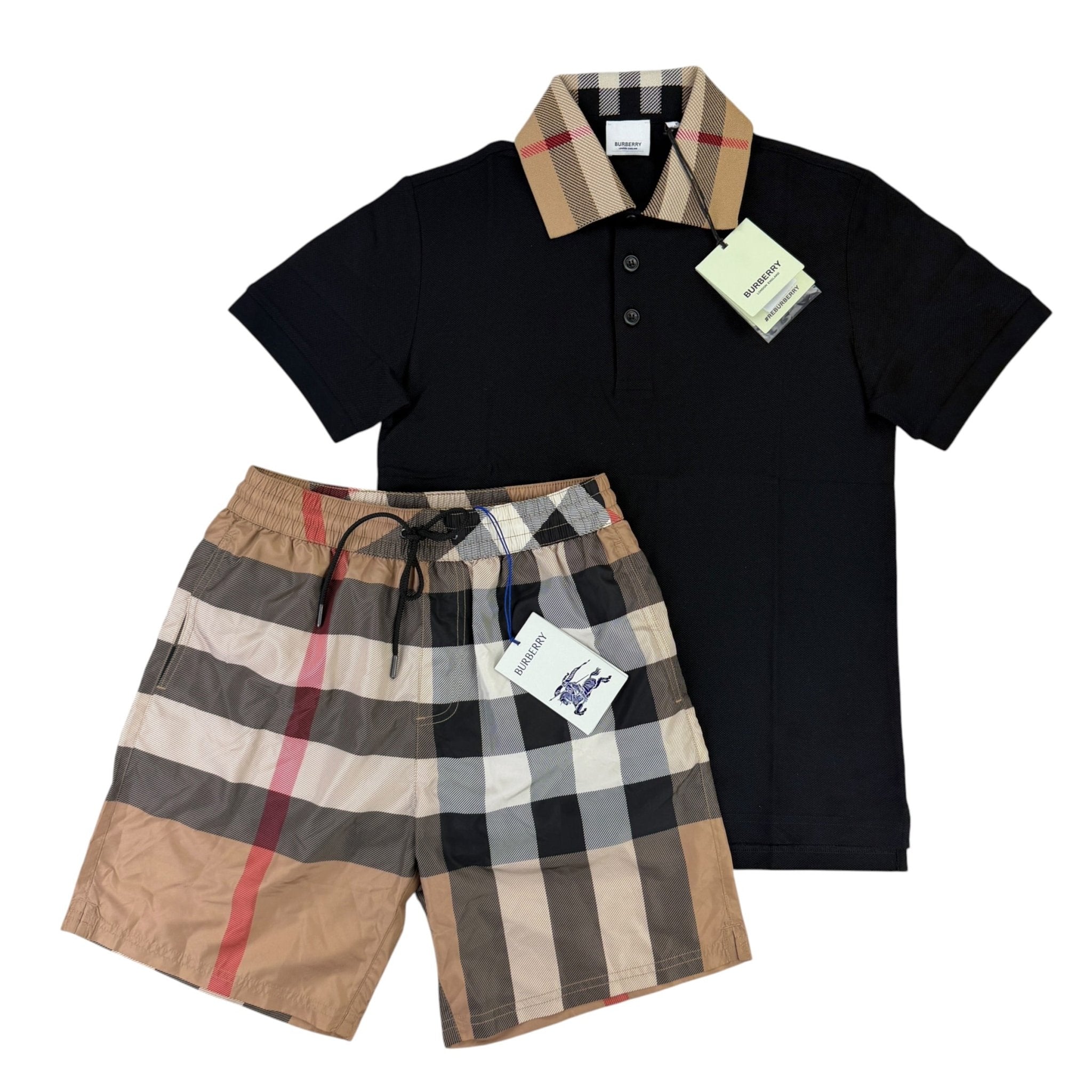 Burberry Men’s Black Polo Shirt & Shorts Set - Morely TrendsBurberry Type here:)