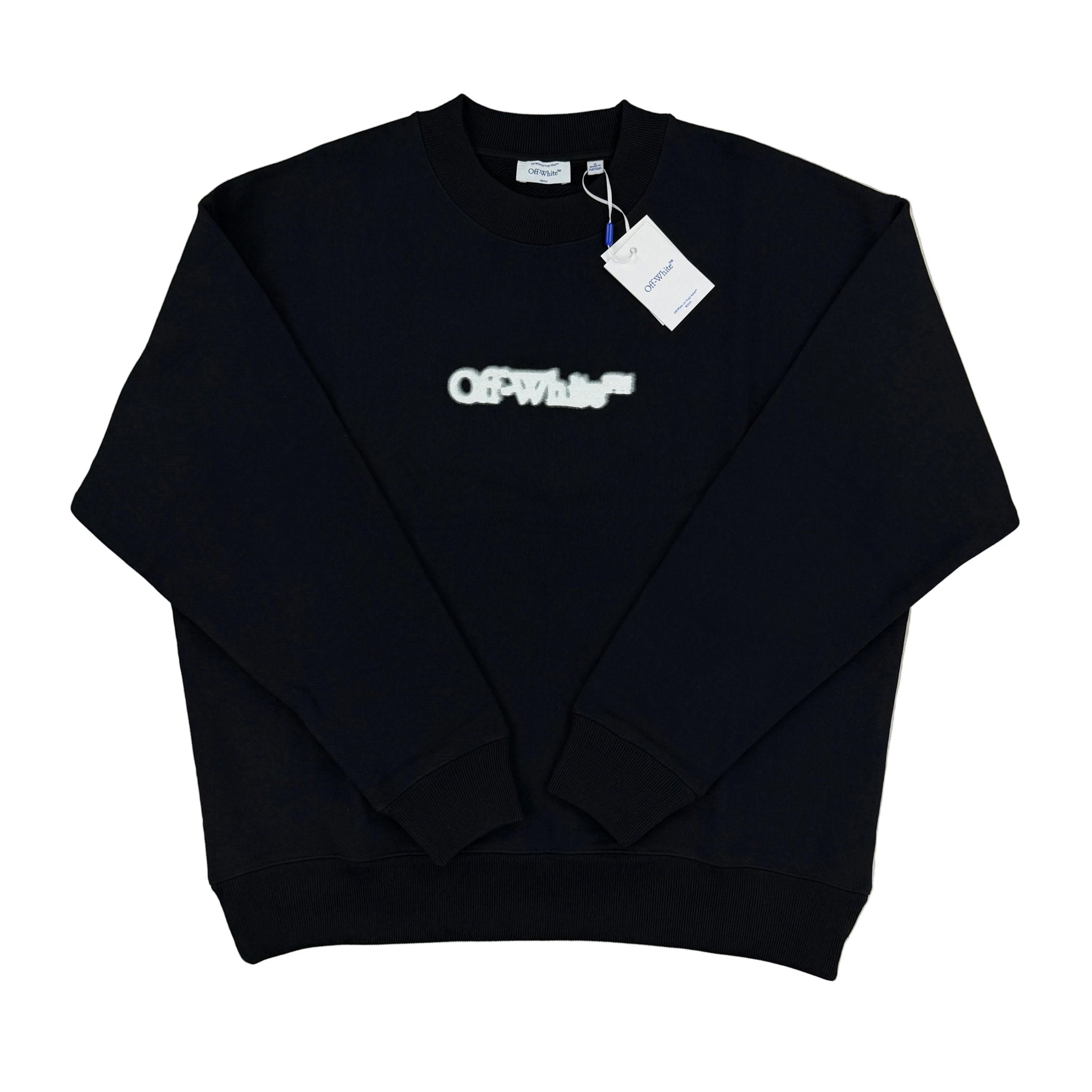 Off White Men’s Black Crewneck Jumper - Oversized Fit - Morely TrendsOff white Type here:)