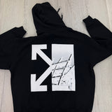 Off White Men’s Zip-up Black Hoodie - Medium