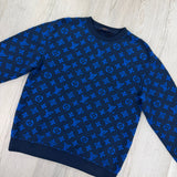 Louis Vuitton Men’s Blue Monogram Jacquard Crewneck Jumper - Small - Morely TrendsLouis Vuitton Type here:)