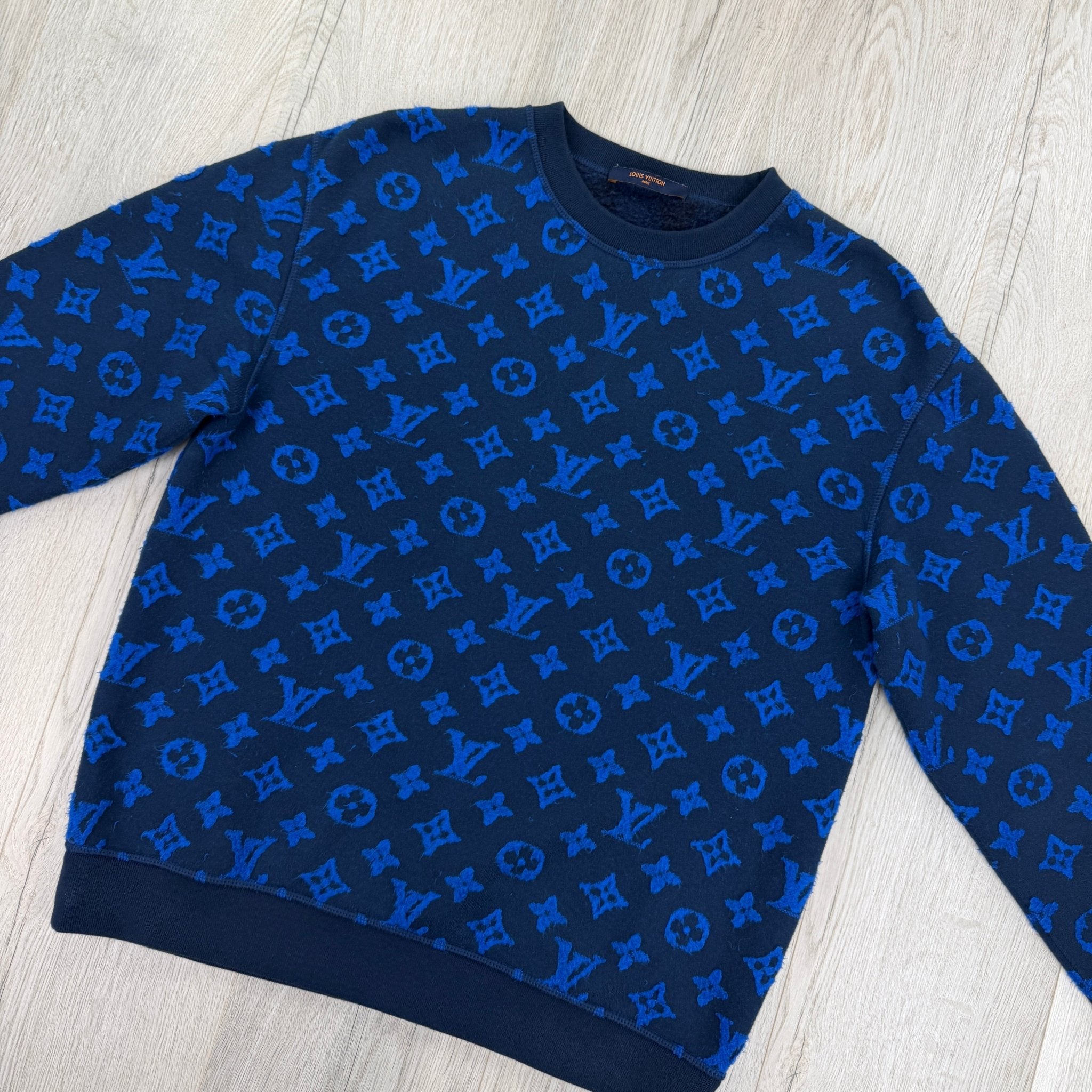 Louis Vuitton Men’s Blue Monogram Jacquard Crewneck Jumper - Small - Morely TrendsLouis Vuitton Type here:)