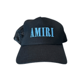 Amiri Black & Blue Core Logo Trucker Hat - Morely TrendsAmiri Type here:)