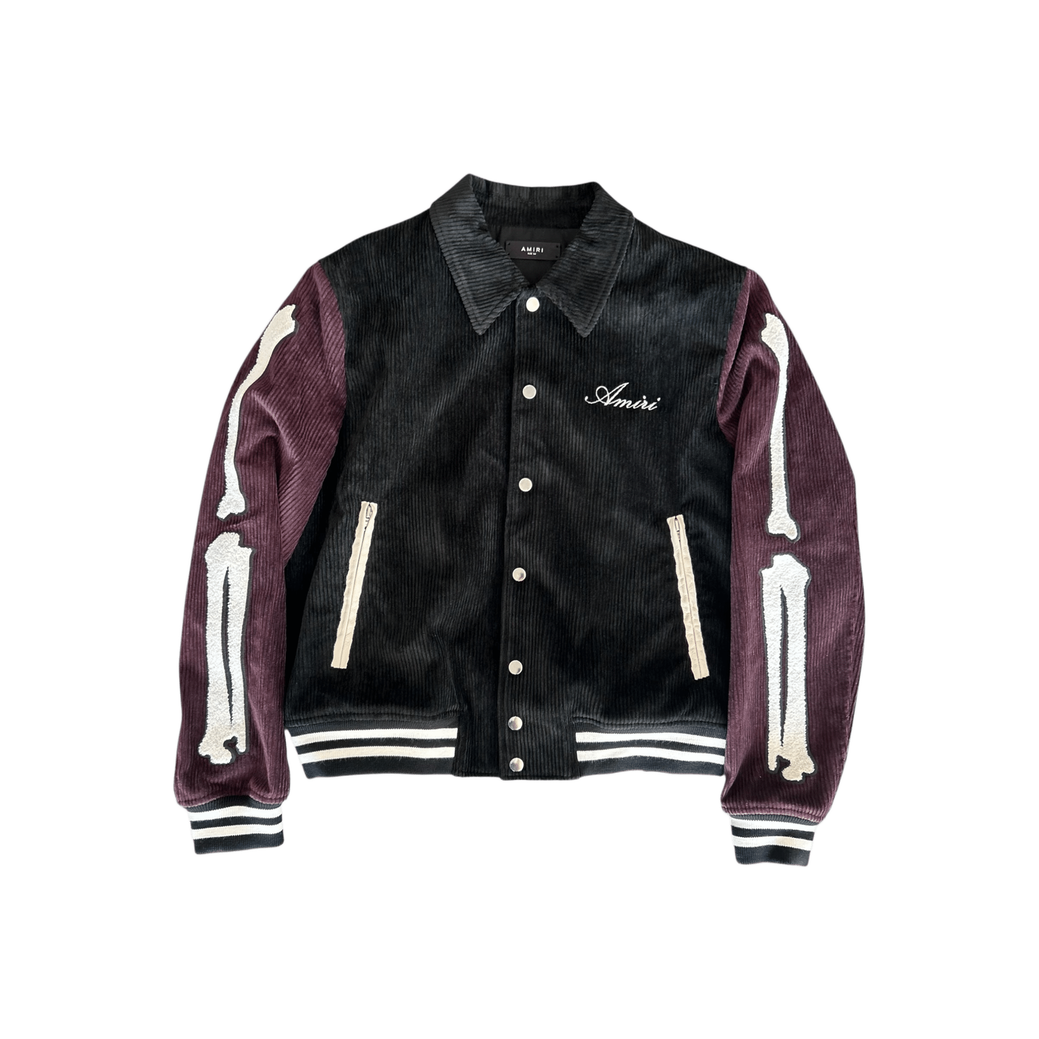 Amiri Black & Burgundy Corduroy Bones Teddy Jacket - Morely TrendsAmiri Type here:)