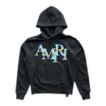 Amiri Black & Chrome Staggered Logo Hoodie - Morely TrendsAmiri Type here:)
