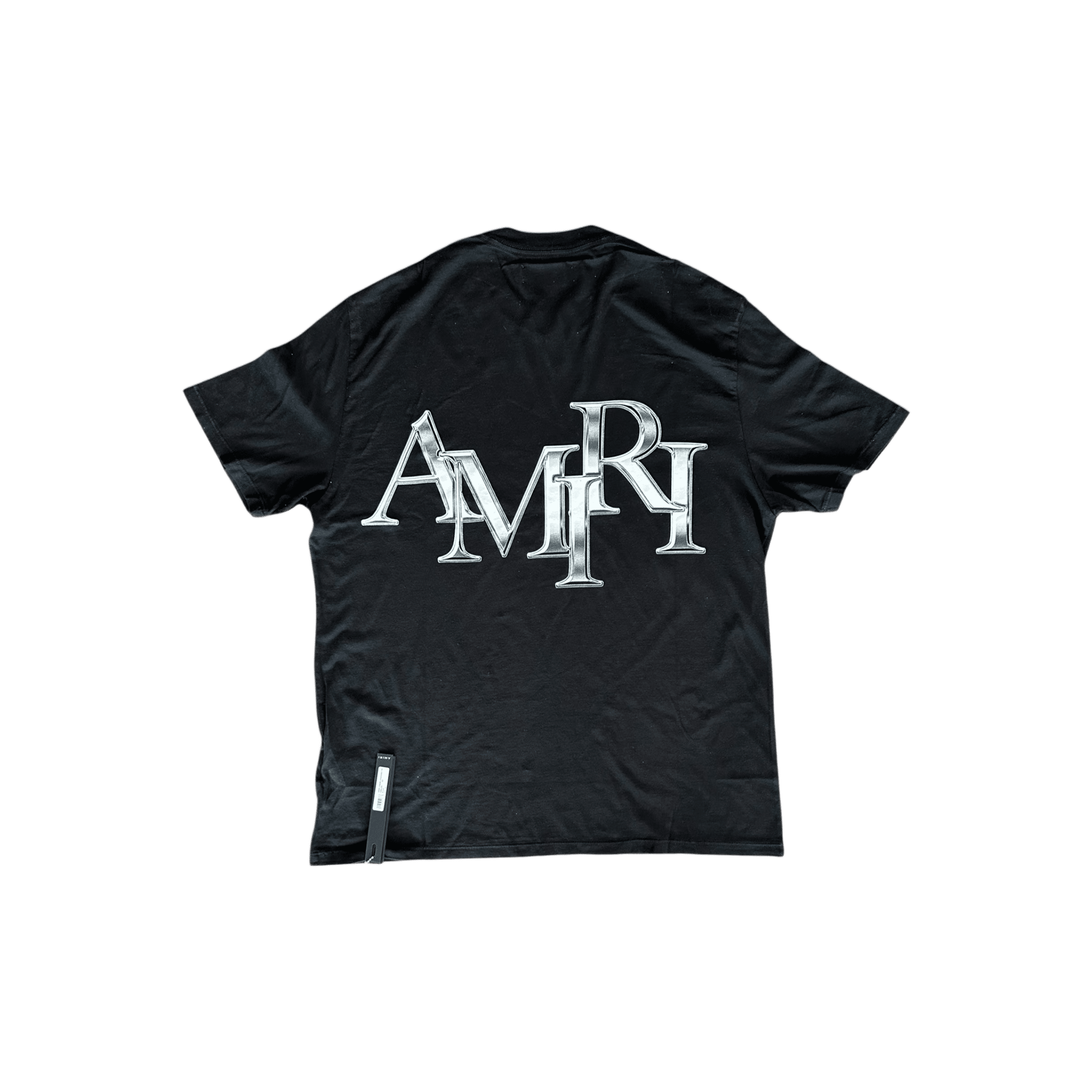 Amiri Black & Chrome Staggered Logo T-Shirt - Morely TrendsAmiri Type here:)