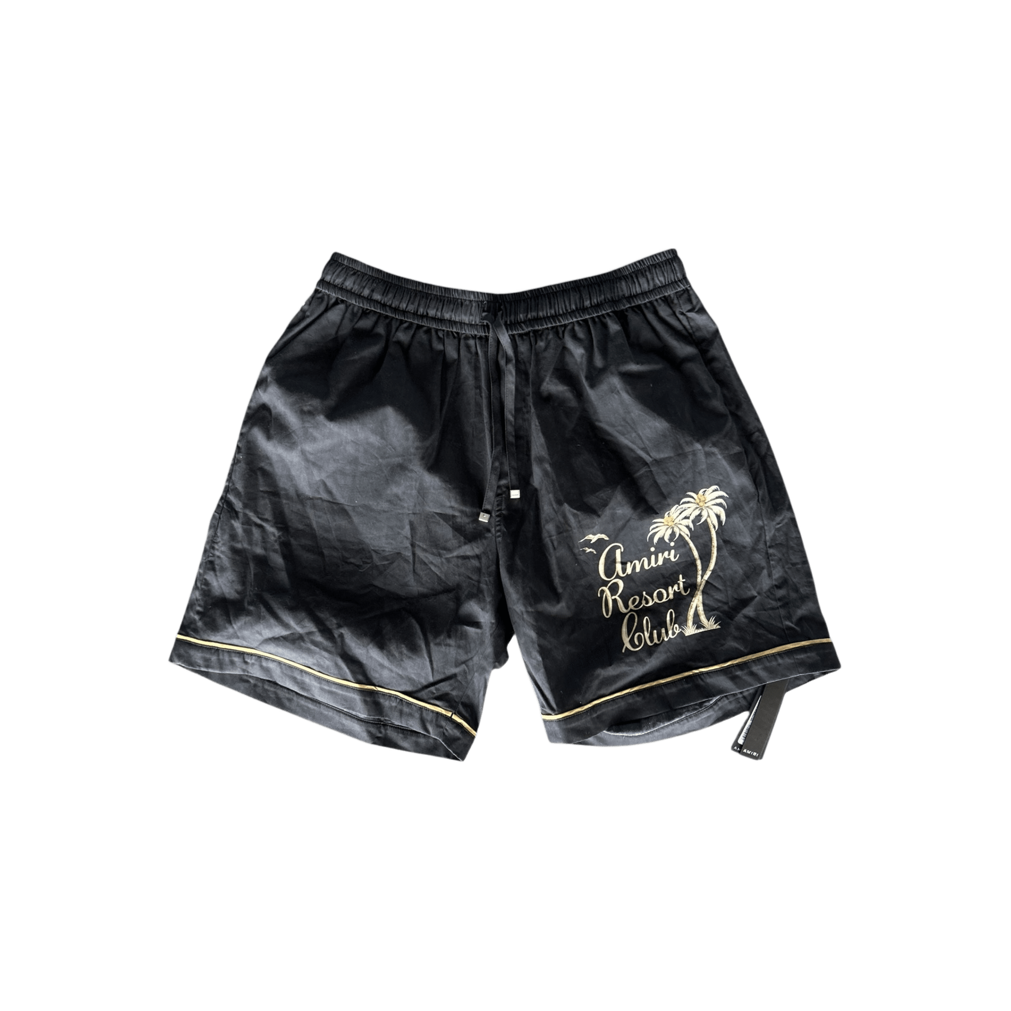 Amiri Black & Gold Resort Club Logo Shorts - Morely TrendsAmiri Type here:)