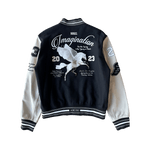 Amiri Black & White Imagination Varsity Jacket - Morely TrendsAmiri Type here:)