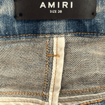 Amiri Clay Indigo & Blue T.G.C.W Distressed Logo Jeans - Morely TrendsAmiri Type here:)