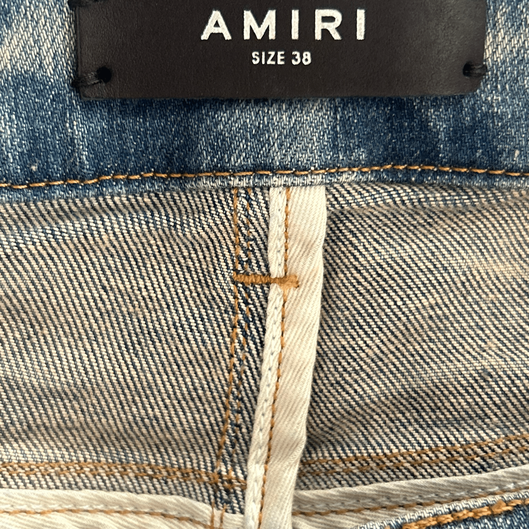 Amiri Clay Indigo & Blue T.G.C.W Distressed Logo Jeans - Morely TrendsAmiri Type here:)