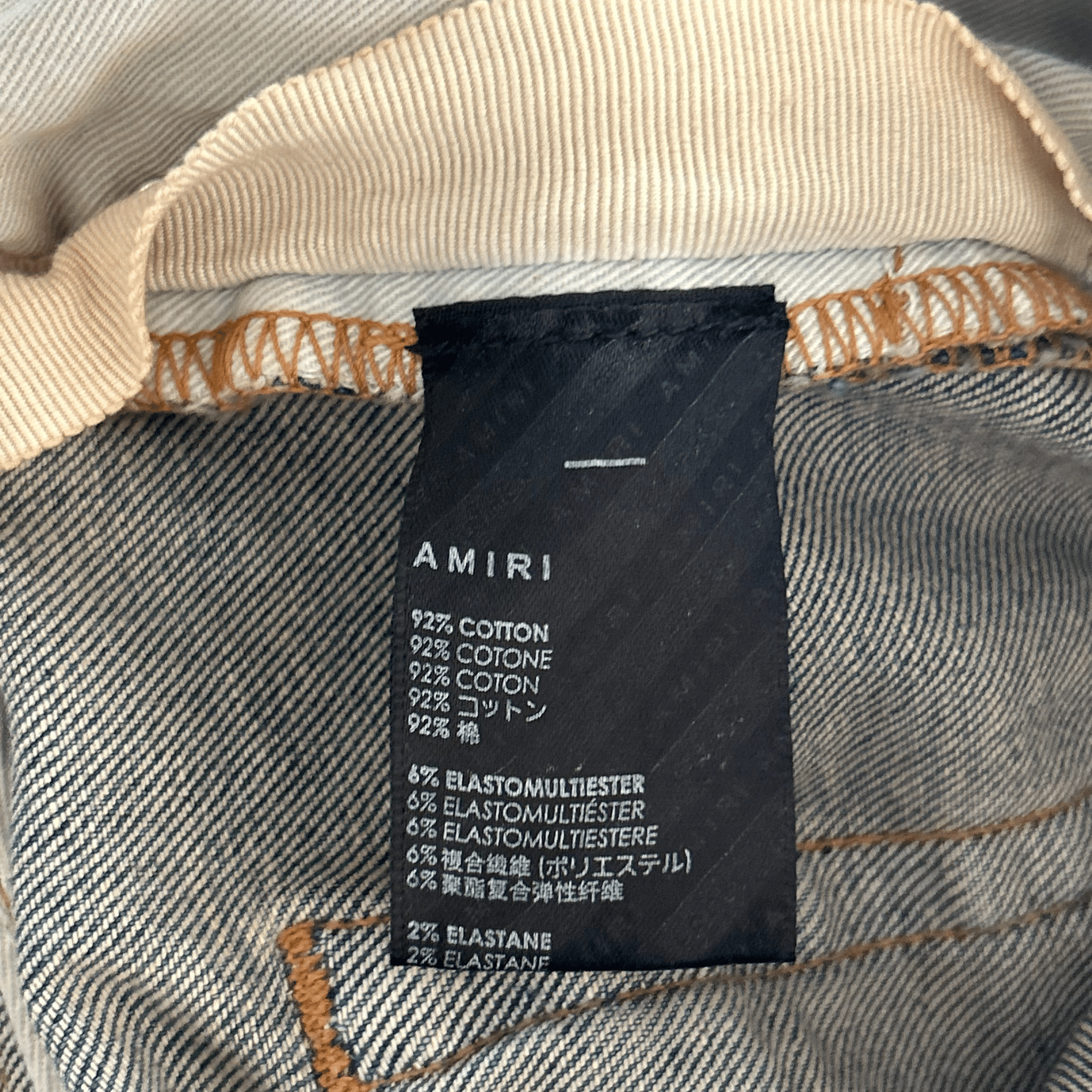 Amiri Clay Indigo & Blue T.G.C.W Distressed Logo Jeans - Morely TrendsAmiri Type here:)