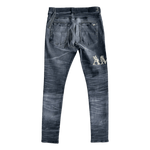 Amiri Faded Black Baroque Varsity Logo Jeans - Morely TrendsAmiri Type here:)