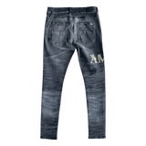 Amiri Faded Black Baroque Varsity Logo Jeans - Morely TrendsAmiri Type here:)