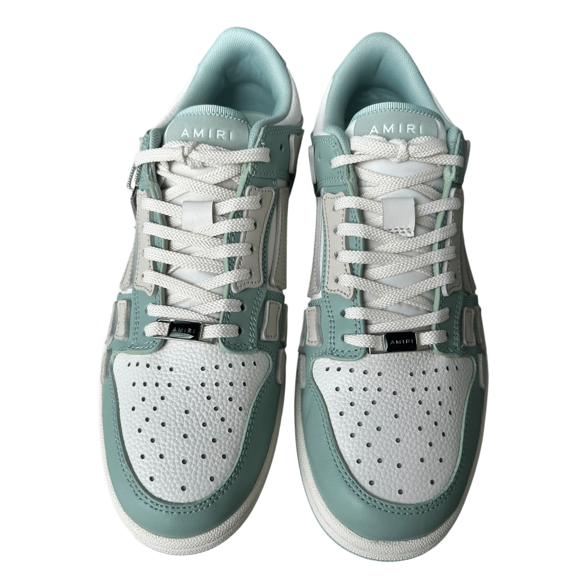 Amiri Mint Green & White Skeleton Low Top Sneakers - Morely TrendsAmiri Type here:)