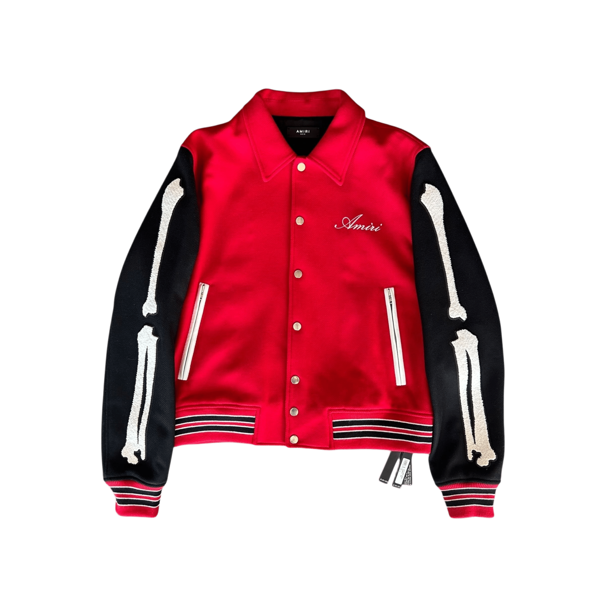 Amiri Red & Black Chicago Exclusive Bones Varsity Jacket - Morely TrendsAmiri Type here:)