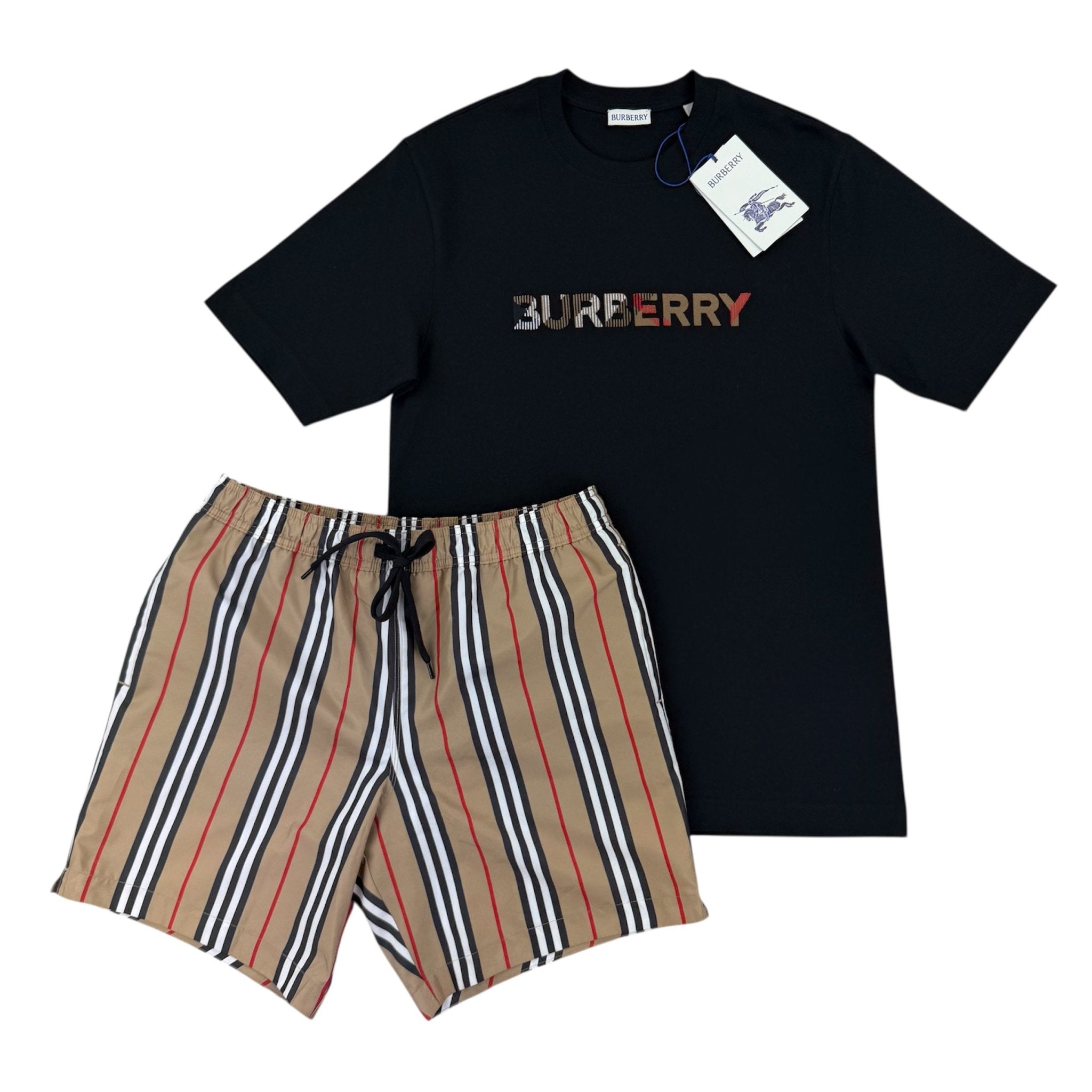 Burberry Men’s Black T-shirt & Shorts Set - Morely TrendsBurberry Type here:)
