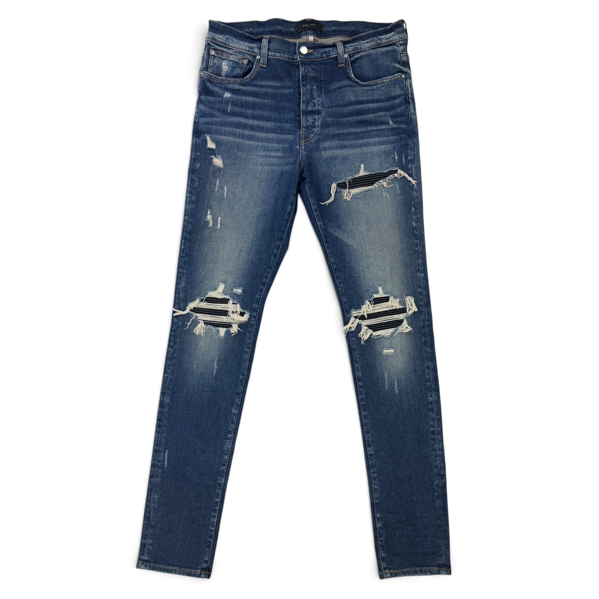 Amiri Men’s Blue MX1 Distressed Ripped Jeans - Morely TrendsAmiri Type here:)