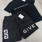 Givenchy Men’s Black T-shirt & Swim Short Set - Morely TrendsGivenchy Type here:)