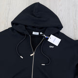 Off White Men’s Zip-up Black Hoodie - Medium