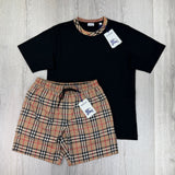 Burberry Men’s Black T-shirt & Shorts Set