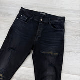 Amiri MX1 Men’s Black Distressed Core Camouflage Applique Jeans - Uk 36